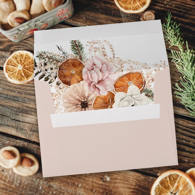 Champagne Beige & Orange Rustic Floral BE Envelope (Creator Uploaded)