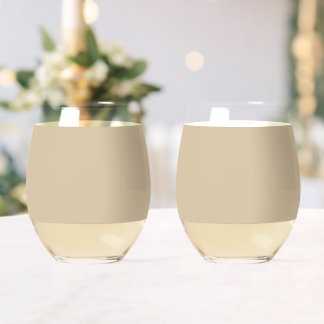 Champagne Beige  Stemless Wine Glass