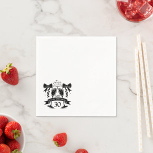 Champagne Birthday Bow Napkin