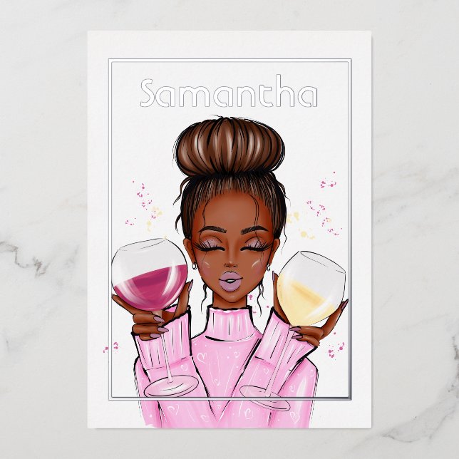 Champagne Birthday Party Foil Invitation (Front)