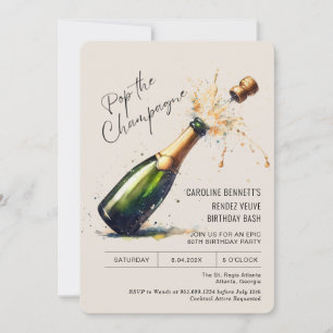 Champagne Birthday Party Invitation