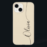 Champagne Black Elegant Calligraphy Script Name Case-Mate iPhone 14 Case<br><div class="desc">Champagne Black Elegant Calligraphy Script Custom Personalised Name iPhone 14 Smart Phone Cases features a modern and trendy simple and stylish design with your personalised name in elegant hand written calligraphy script typography on a champagne background. Designed by ©Evco Studio www.zazzle.com/store/evcostudio</div>