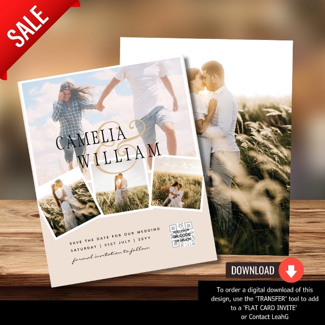 Champagne Blush PHOTO Save the Date QRcode Website (Creator Uploaded)