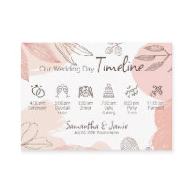 Champagne Blush Pink - Hand Drawn Floral Timeline 