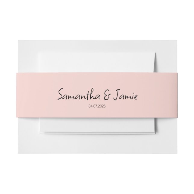 Champagne Blush Pink - Matching Belly Bands Invitation Belly Band (Front Example)