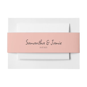 Champagne Blush Pink - Matching Belly Bands Invitation Belly Band
