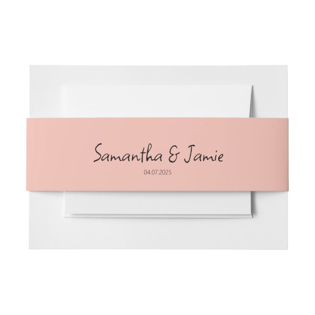 Champagne Blush Pink - Matching Belly Bands Invitation Belly Band (Front Example)