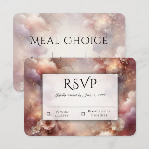 Champagne Blush Stardust Garden Wedding RSVP Card