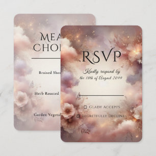 Champagne Blush Stardust Garden Wedding RSVP Card