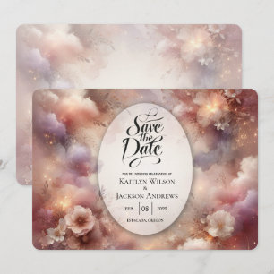 Champagne Blush Stardust Garden Wedding Save The Date