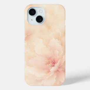 Champagne Blush Watercolor Flower iPhone 15 Case