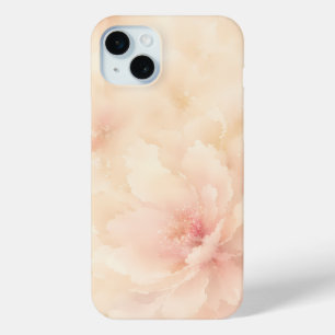 Champagne Blush Watercolor Flower iPhone 15 Mini Case