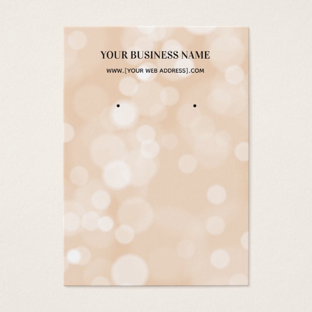 Champagne Bokeh Earring Display Card (Front)