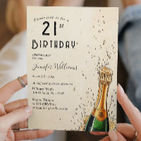 Champagne bottle and 21st birthday Party