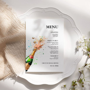 Champagne bottle Bridal shower party Menu