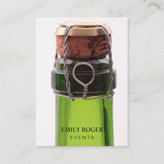 Champagne Bottle Business Card (Front)