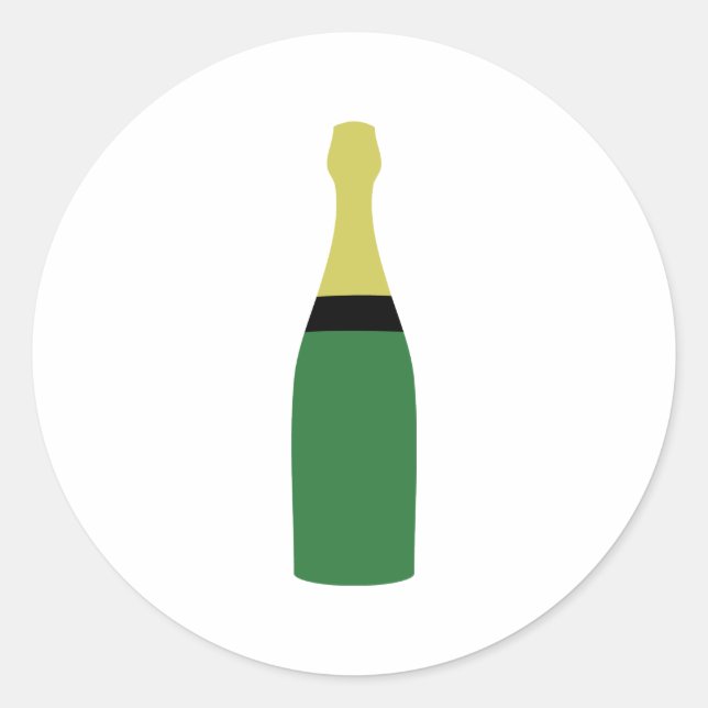 champagne bottle classic round sticker (Front)