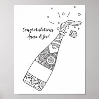 Champagne Bottle Colouring Page