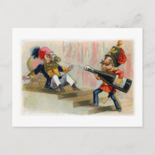 Champagne Bottle Cork Goes Astray Postcard