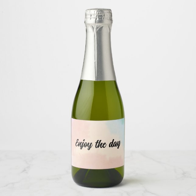 champagne bottle label enjoy the day label (Front)
