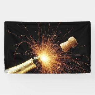 champagne bottle New Year's Eve Banner