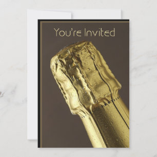 Champagne Bottle New Year's Eve Party Invitation