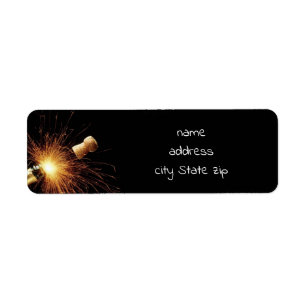 champagne bottle New Year's Eve Return Address Label