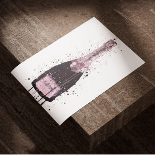 Champagne Bottle Wall Art Print 'Cosmic Rose'