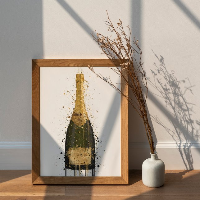 Champagne Bottle Wall Art Print 'Fool's Gold'  (Creator Uploaded)