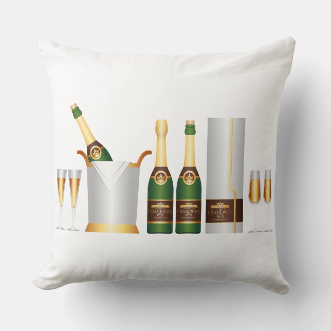 champagne bottles cushion (Front)