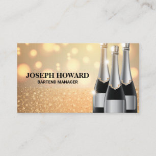 Champagne Bottles   Glamour Background Business Card