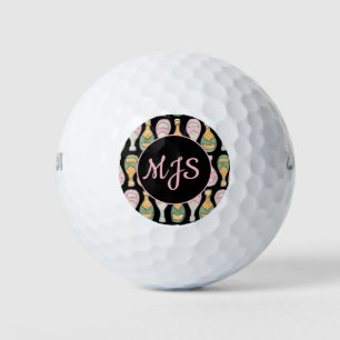 Champagne Bottles Monogram Golf Balls