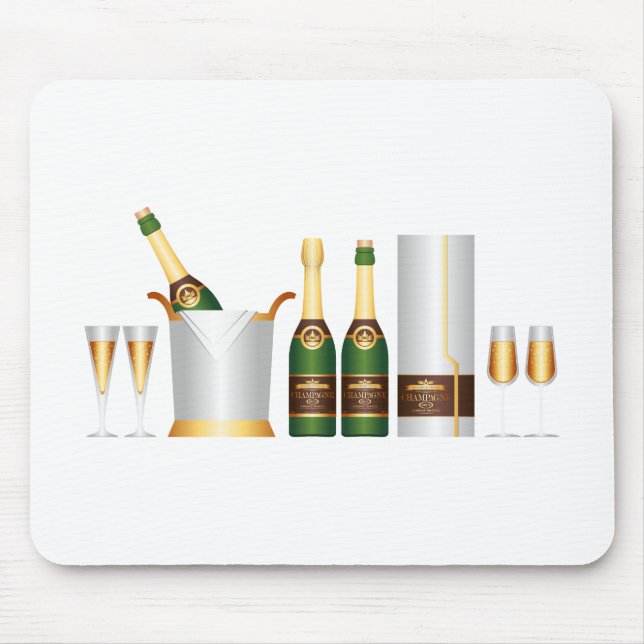 champagne bottles mouse pad (Front)