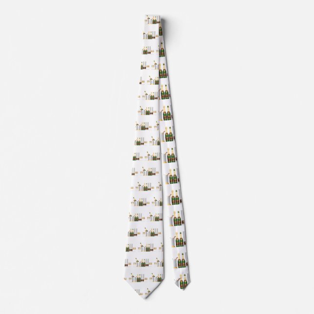 champagne bottles tie (Front)