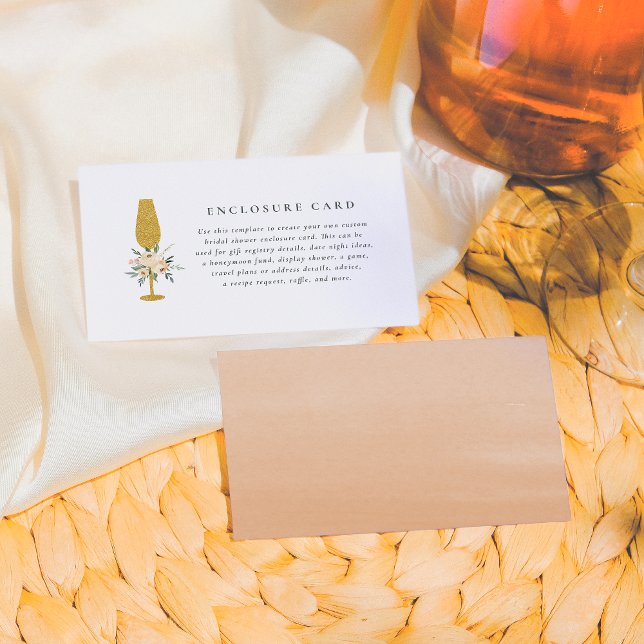 Champagne & Bouquet Brunch & Bubbly Bridal Shower Enclosure Card (Creator Uploaded)