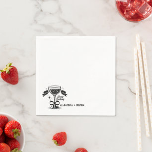Champagne Bow Birthday Napkin