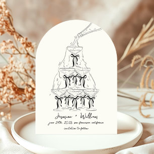 Champagne Bow Tower Save The Date Wedding Invitation