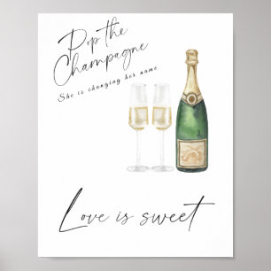 Champagne bridal - love is sweet take a treat  poster