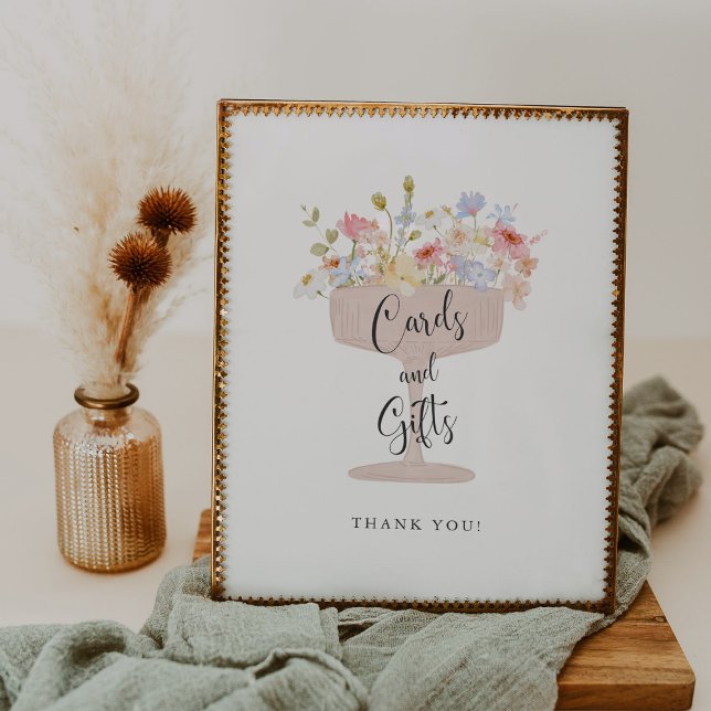 Champagne Bridal Shower Cards and Gifts Sign  (Creator Uploaded)