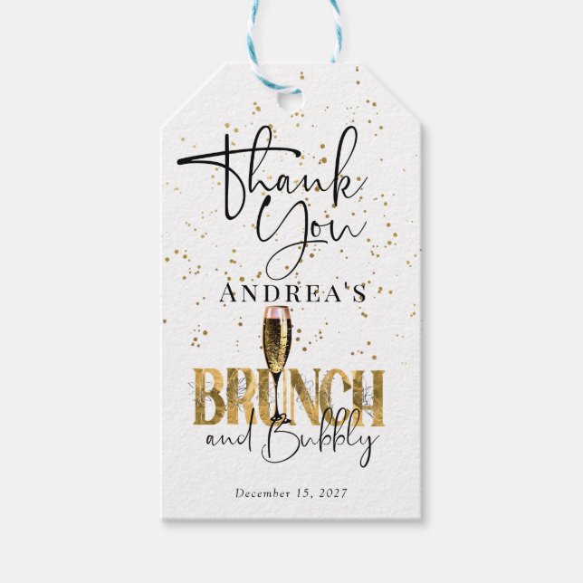 Champagne Bridal Shower Favour Gift Tags (Front)