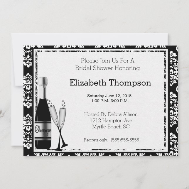 Champagne Bridal Shower Invitation (Front)