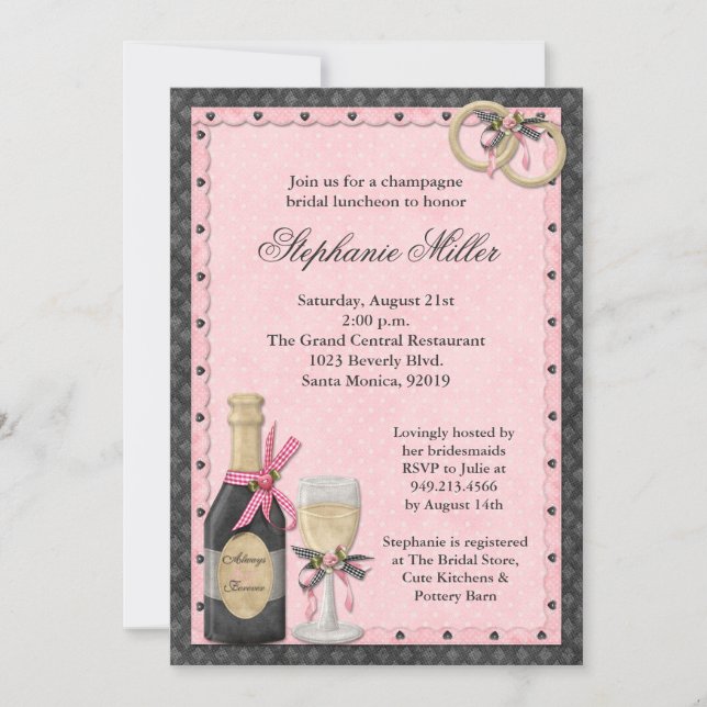 Champagne Bridal Shower Invitation (Front)