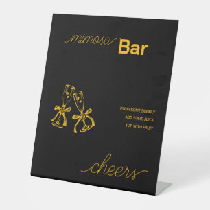 Champagne Bridal Shower Pedestal Sign