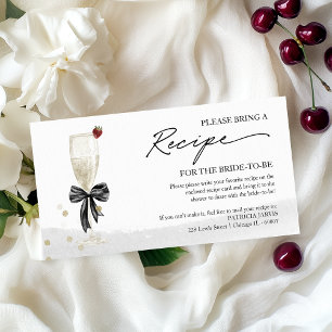Champagne Bridal Shower Recipe Request Enclosure  Card