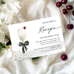 Champagne Bridal Shower Recipe Request Enclosure  Invitation