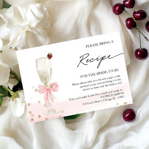 Champagne Bridal Shower Recipe Request Enclosure Invitation