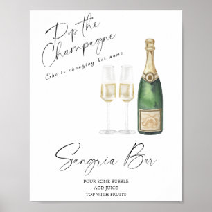 champagne bridal shower - sangria bar poster