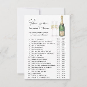Champagne bridal shower Shoe game Invitation