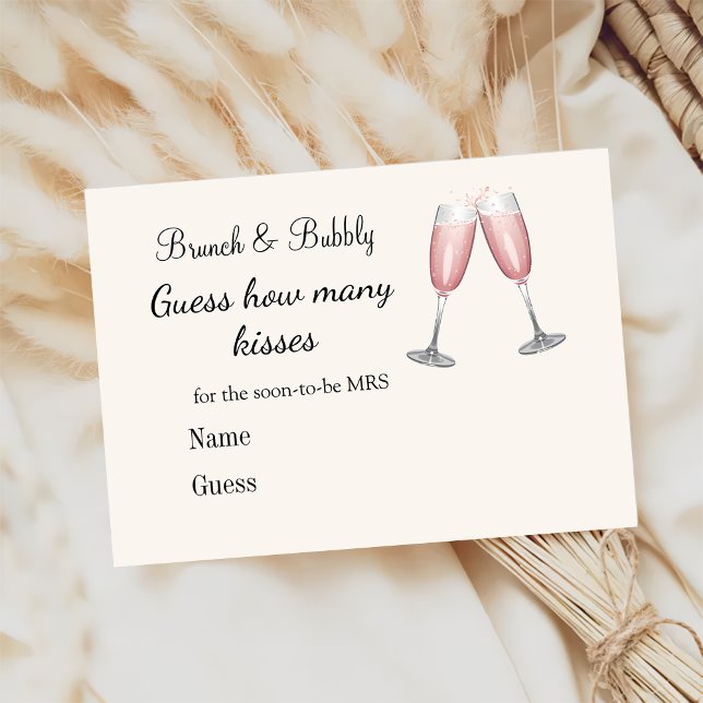 Champagne Bridal Shower Wedding Game  Enclosure Card (Creator Uploaded)