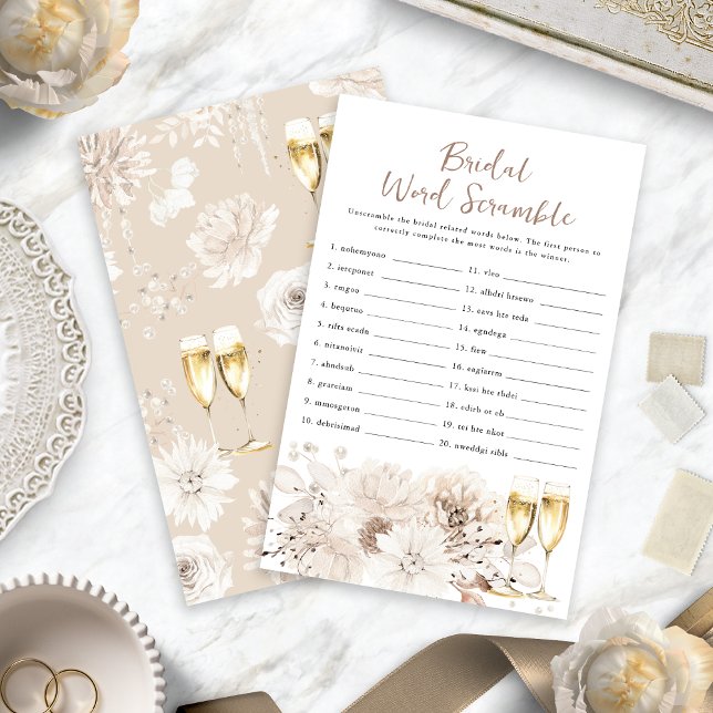 Champagne Bridal Word Scramble Game (Champagne Bridal Word Scramble Game
)